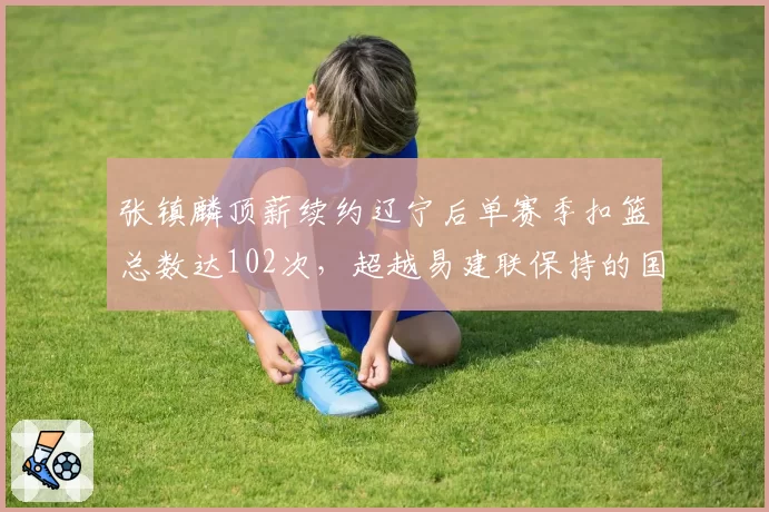 张镇麟顶薪续约辽宁后单赛季扣篮总数达102次,超越易建联保持的国产锋线单季扣篮纪录